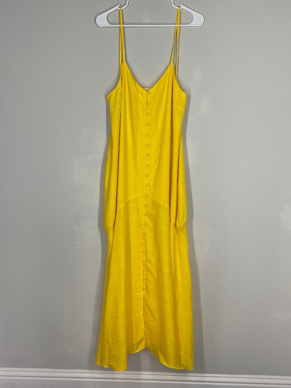 Mara Hoffman Diana Maxi Dress Women's Size L Yellow Button Front